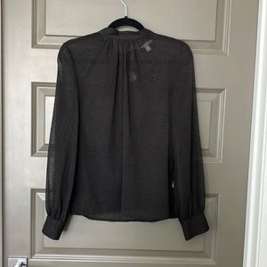 Chelsea 28 Sheer Black Tie Back Blouse - S